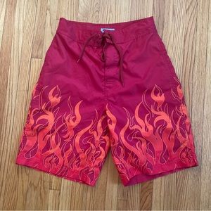 Utility flame swim trunks